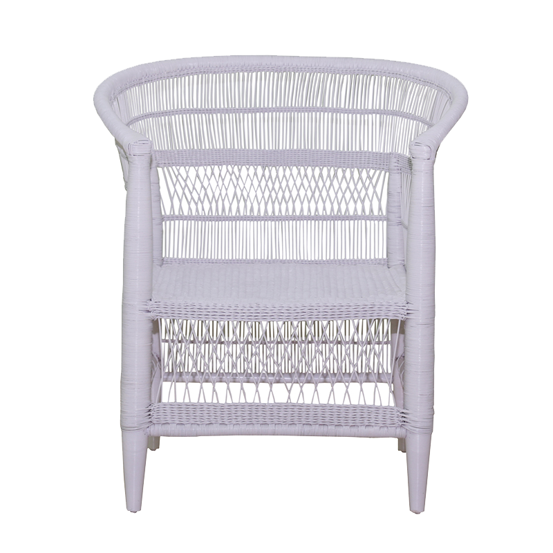 Malawi Chair White Synthethic With Transparent Background