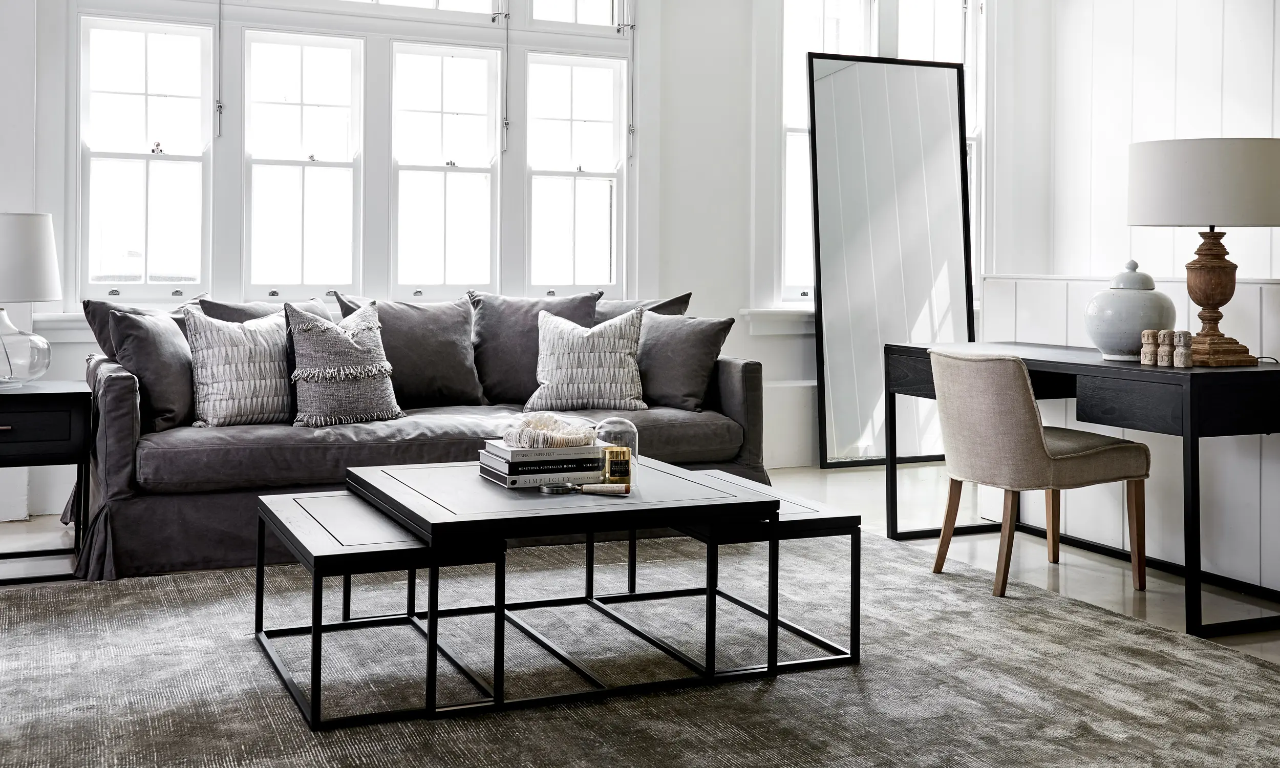 hamptons style grey lounge