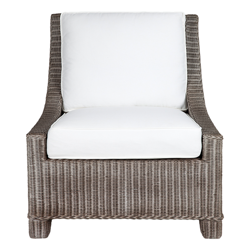 Hampton Cane Slipper Chair Natural Front With Transparent Background