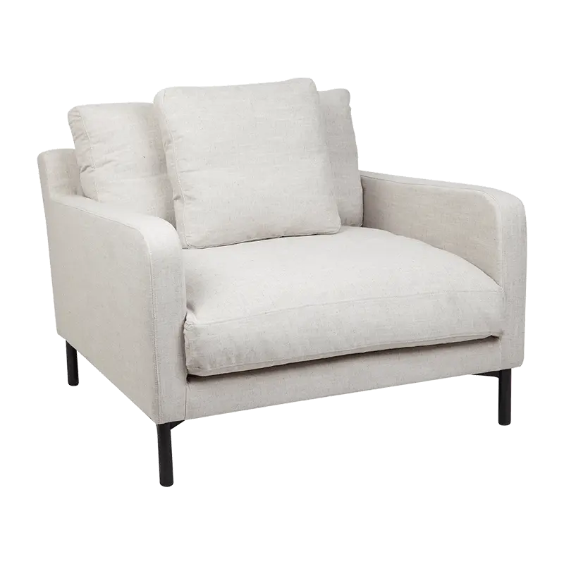 SASSOON Natural Linen Armchair Flax Angle With Transparent Background