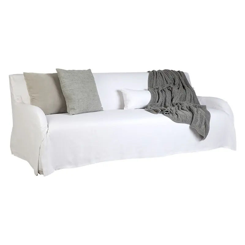 Saint Malo Slip Cover Sofa Crisp White Angle Styled
