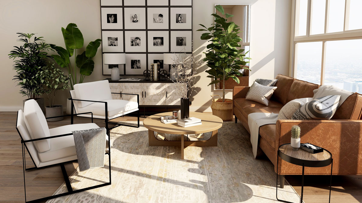 Modern Hamptons style living room
