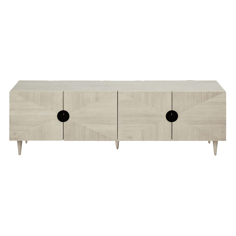 Crawford Recycled Pine Media Unit White Front With Transparent Background