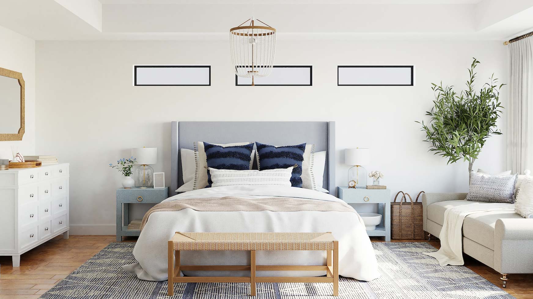 Hamptons Bedroom Design